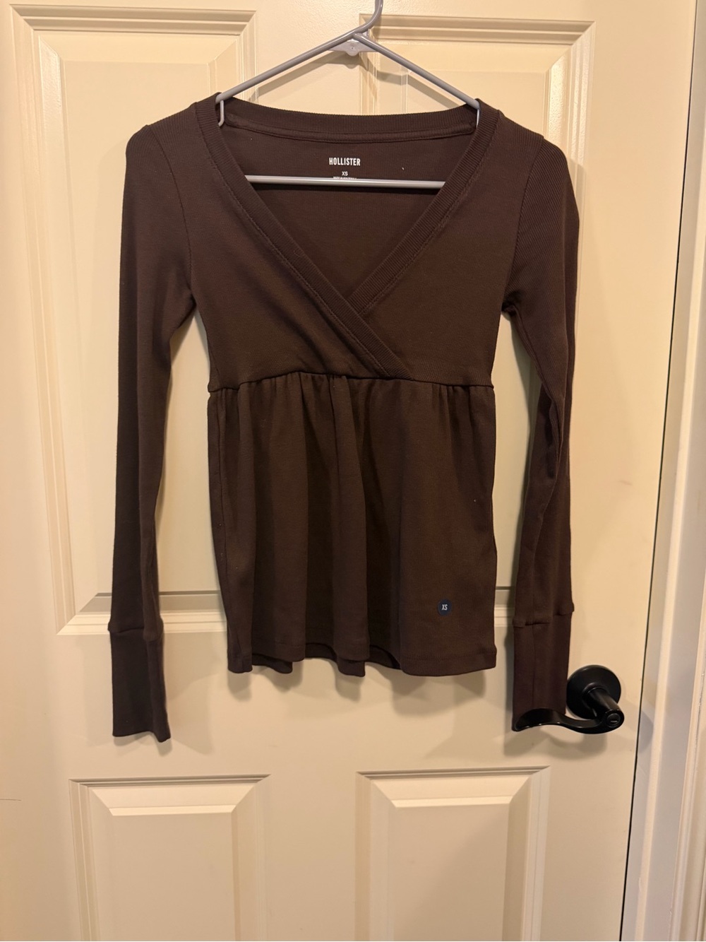 Hollister Chocolate Brown Babydoll Long Sleeve Tunic